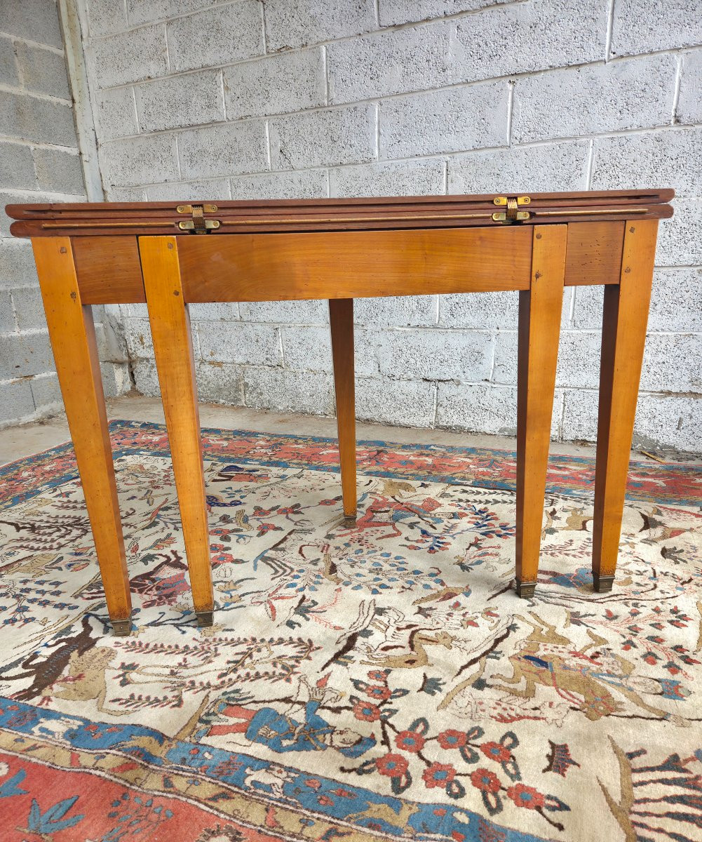 Table 1/2 One In Blond Cherry, With Extensions, Louis XVI, 20th Century-photo-5