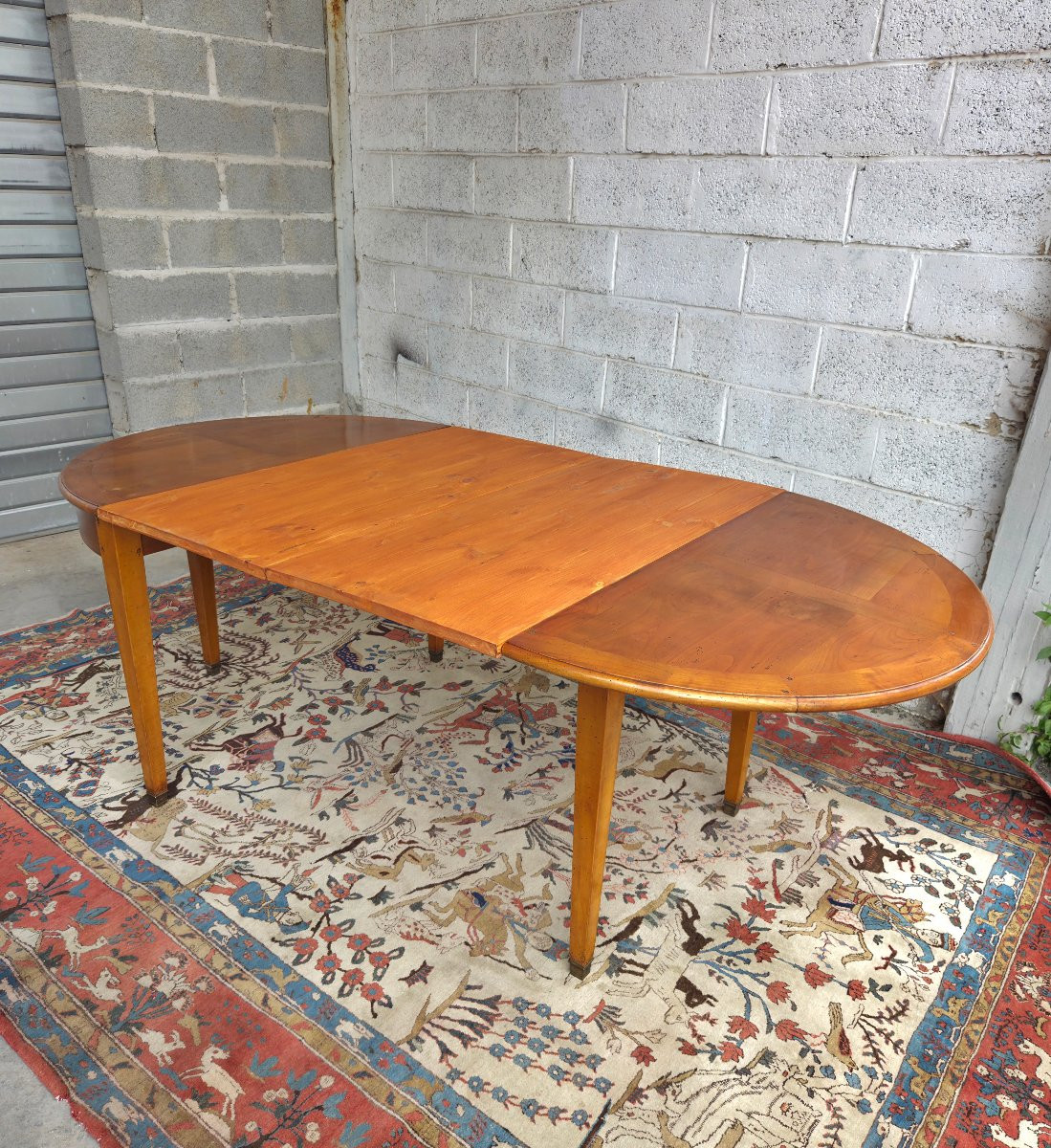 Table 1/2 One In Blond Cherry, With Extensions, Louis XVI, 20th Century-photo-6