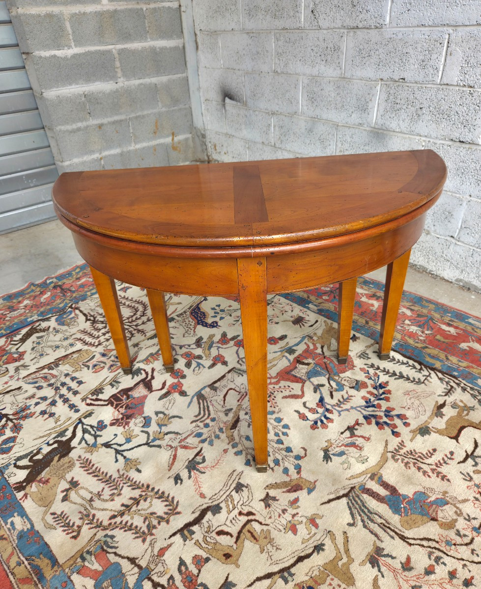 Table 1/2 One In Blond Cherry, With Extensions, Louis XVI, 20th Century
