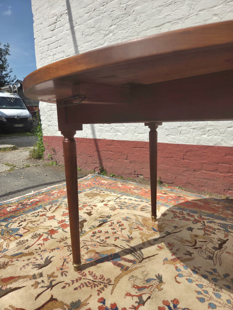 Table à abattants en noyer, Louis XVI, fin  XIXème, début XXᵉ siècle.-photo-3