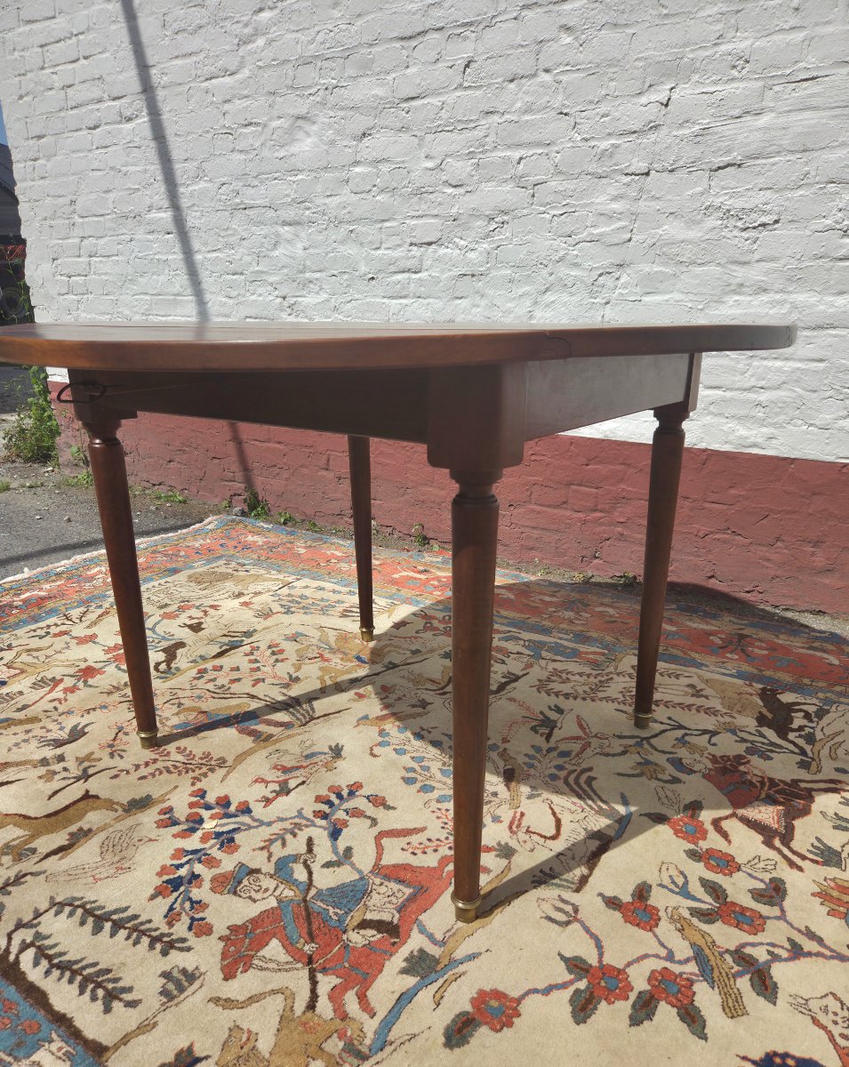 Table à abattants en noyer, Louis XVI, fin  XIXème, début XXᵉ siècle.-photo-3