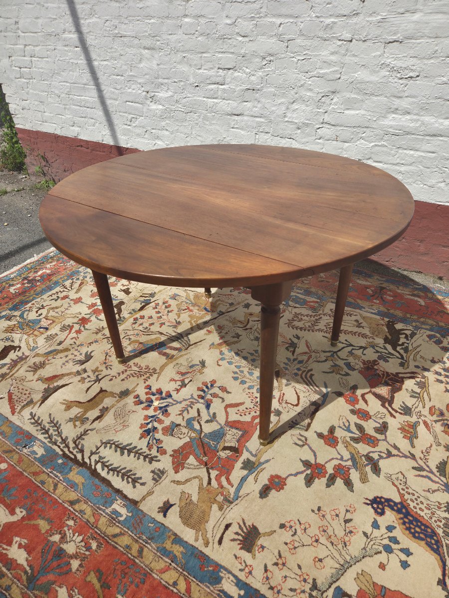 Table à abattants en noyer, Louis XVI, fin  XIXème, début XXᵉ siècle.