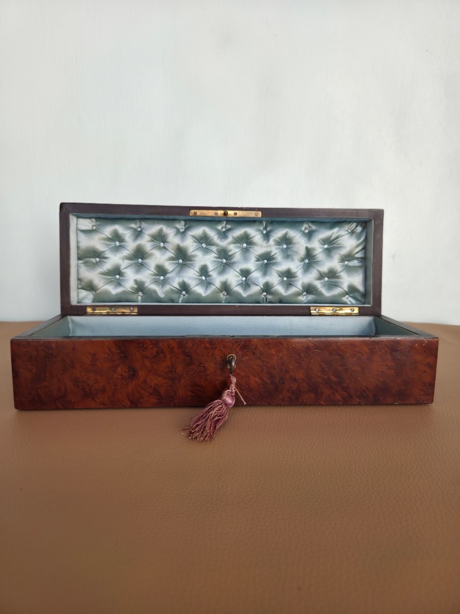 Napoleon III Box, Boulle Marquetry, Loupe And Mother Of Pearl, Napoleon III, XIXᵉ Period.-photo-4
