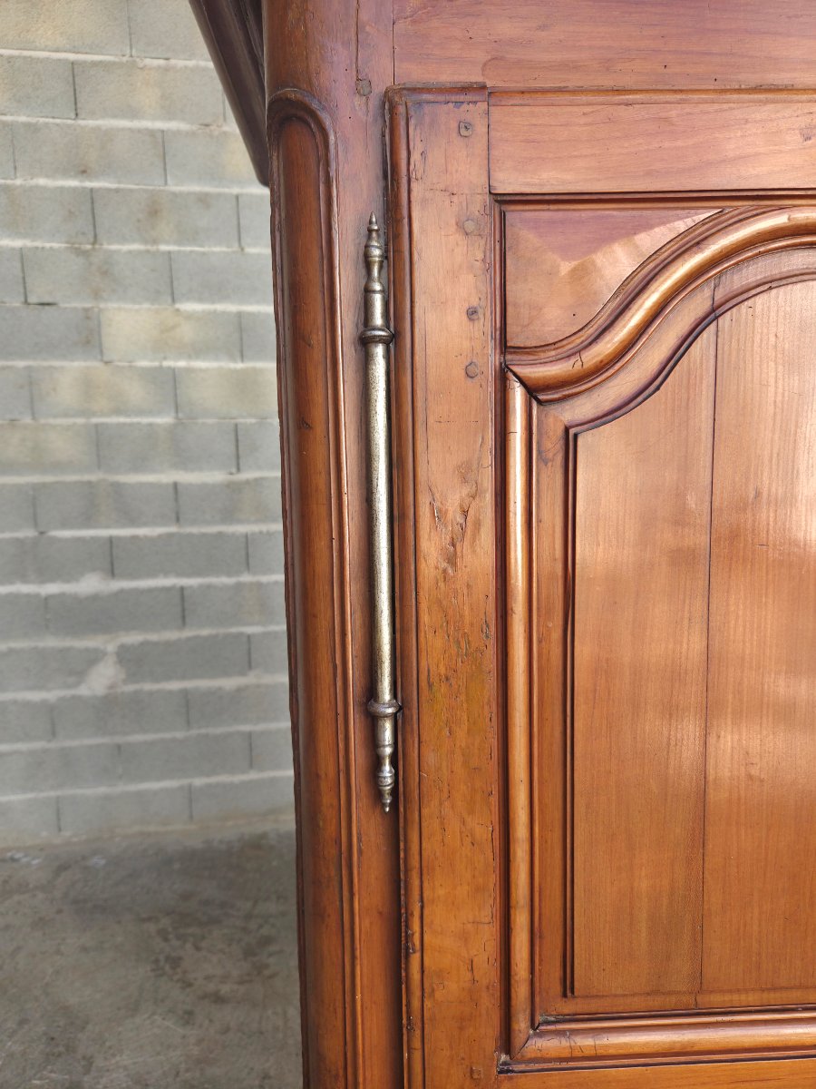 Solid Cherrywood Louis XIV Armoire, 18th Century-photo-2