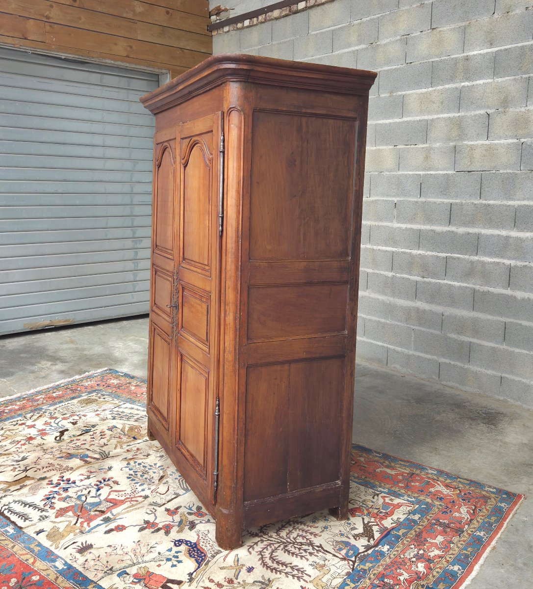 Solid Cherrywood Louis XIV Armoire, 18th Century-photo-3