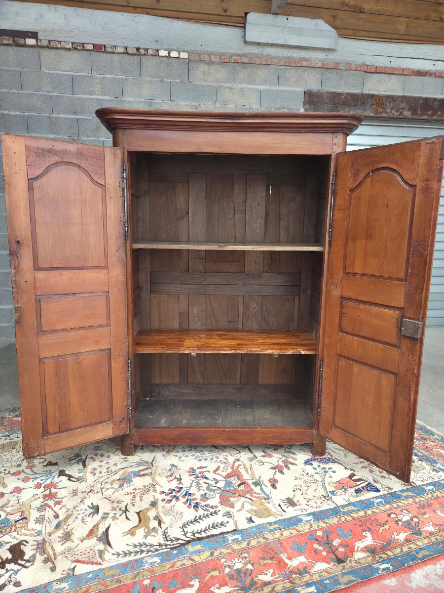 Solid Cherrywood Louis XIV Armoire, 18th Century-photo-2