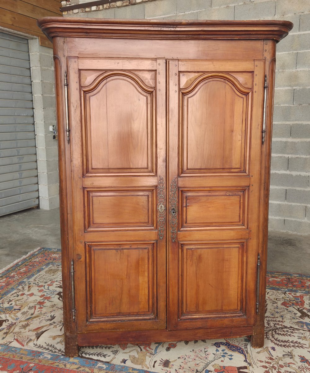 Solid Cherrywood Louis XIV Armoire, 18th Century