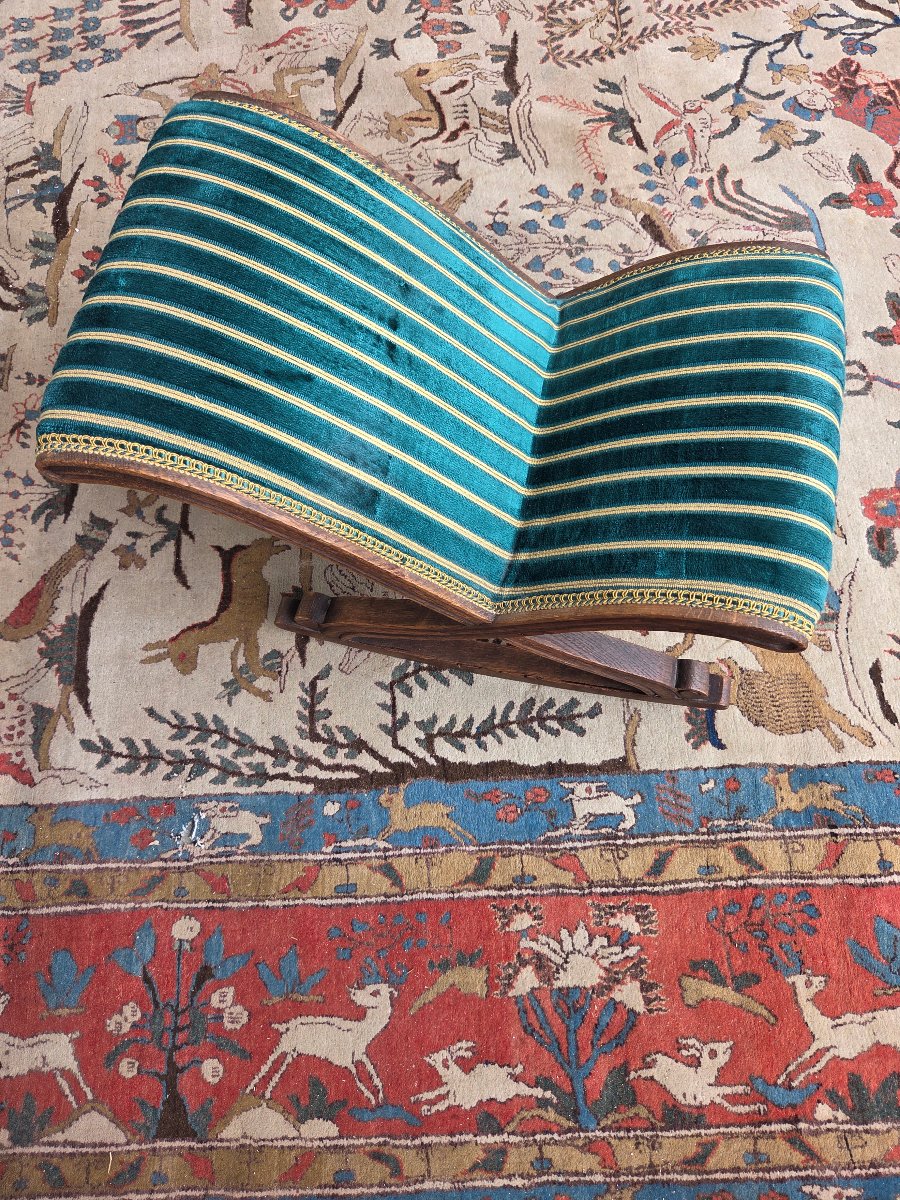 Tabouret Curule basculant en chêne, Renaissance, d'époque fin XIXᵉ Siècle-photo-6