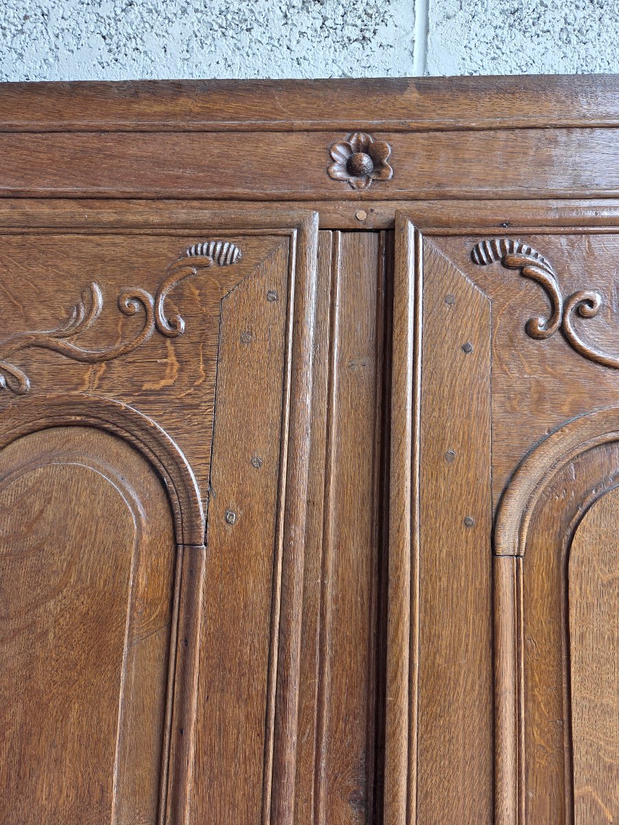 Façade d'armoire en Chêne, Louis XV, d'époque XIXème-photo-2