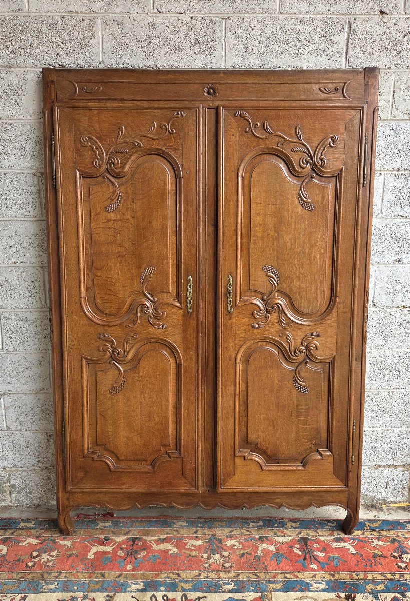 Façade d'armoire en Chêne, Louis XV, d'époque XIXème-photo-1