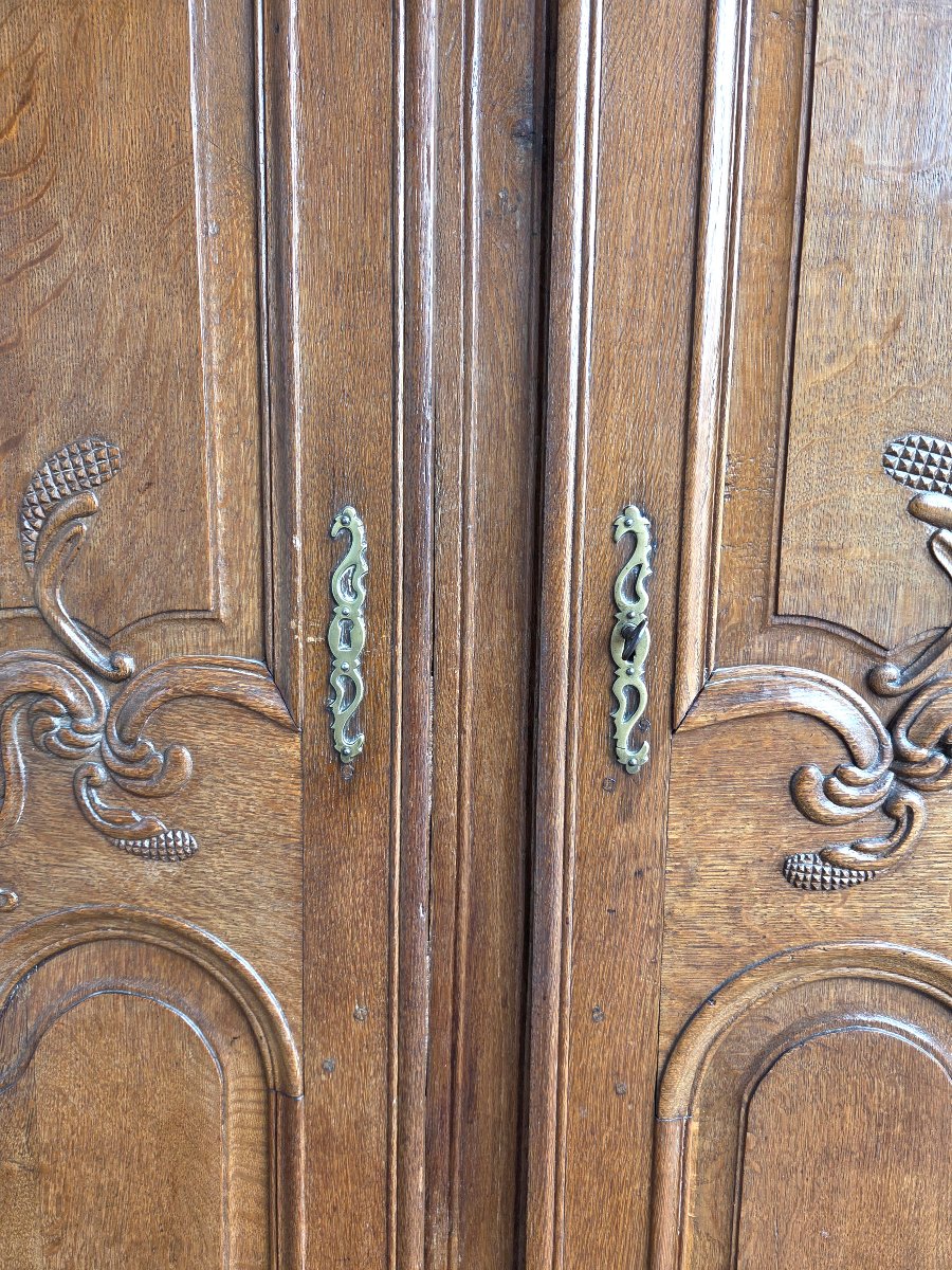 Façade d'armoire en Chêne, Louis XV, d'époque XIXème-photo-2