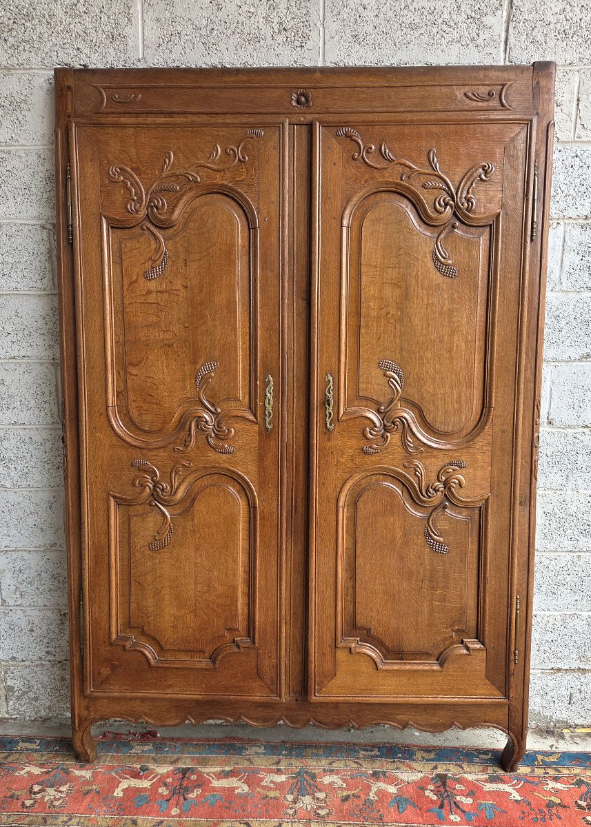 Façade d'armoire en Chêne, Louis XV, d'époque XIXème-photo-3