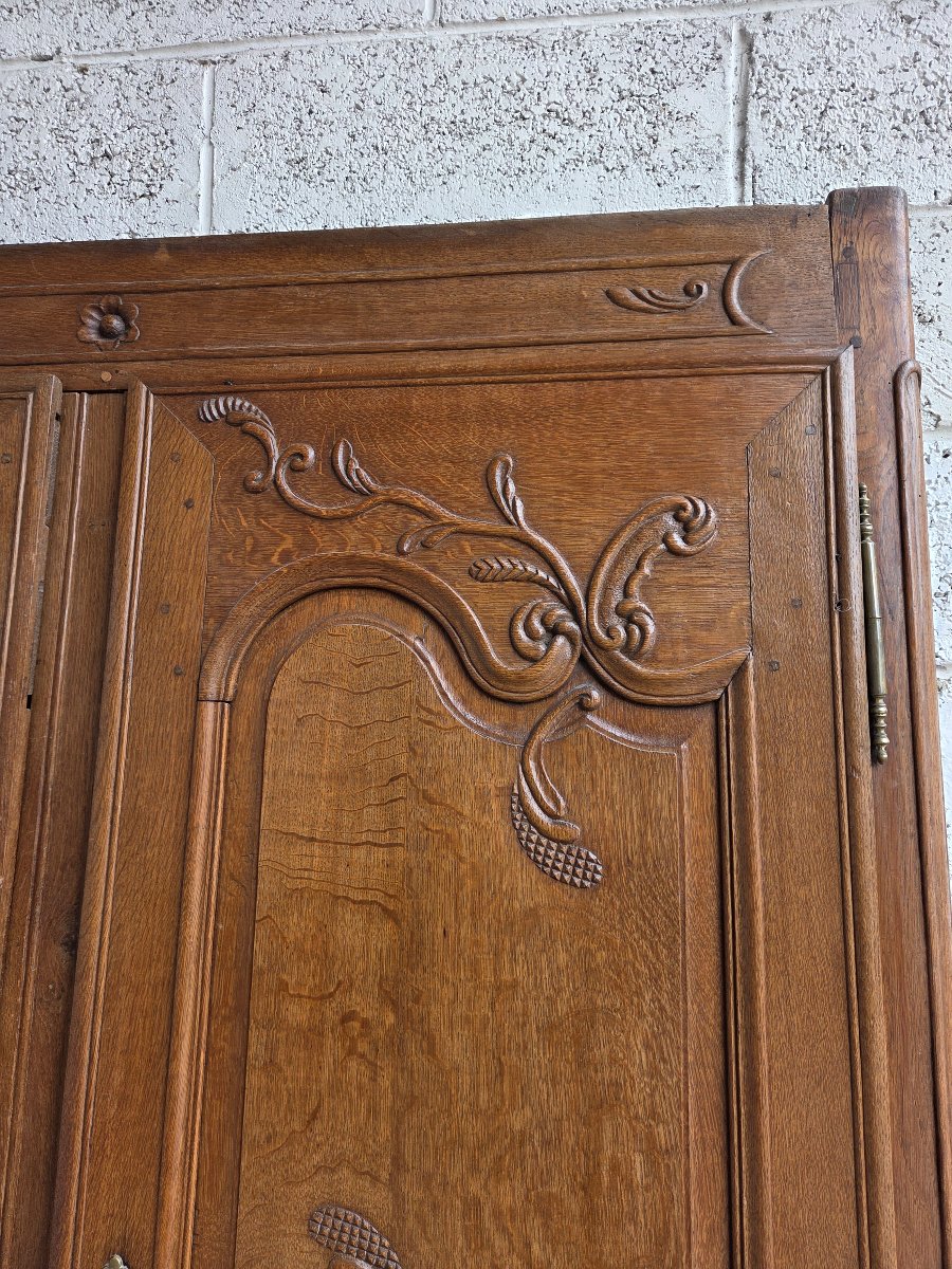 Façade d'armoire en Chêne, Louis XV, d'époque XIXème-photo-4