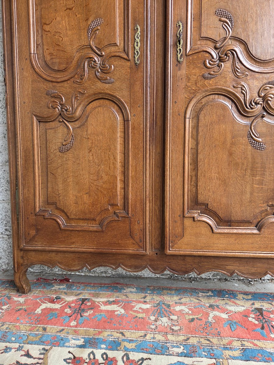 Façade d'armoire en Chêne, Louis XV, d'époque XIXème-photo-7