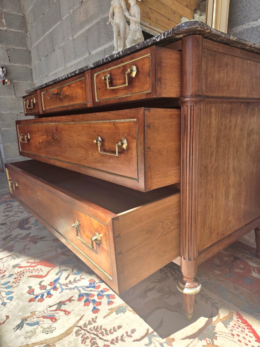 Commode en acajou,  Louis XVI,  d'époque XVIIIe siècle-photo-3