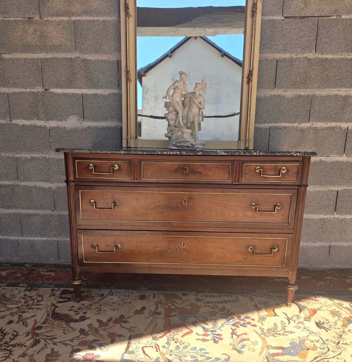 Commode en acajou,  Louis XVI,  d'époque XVIIIe siècle-photo-3