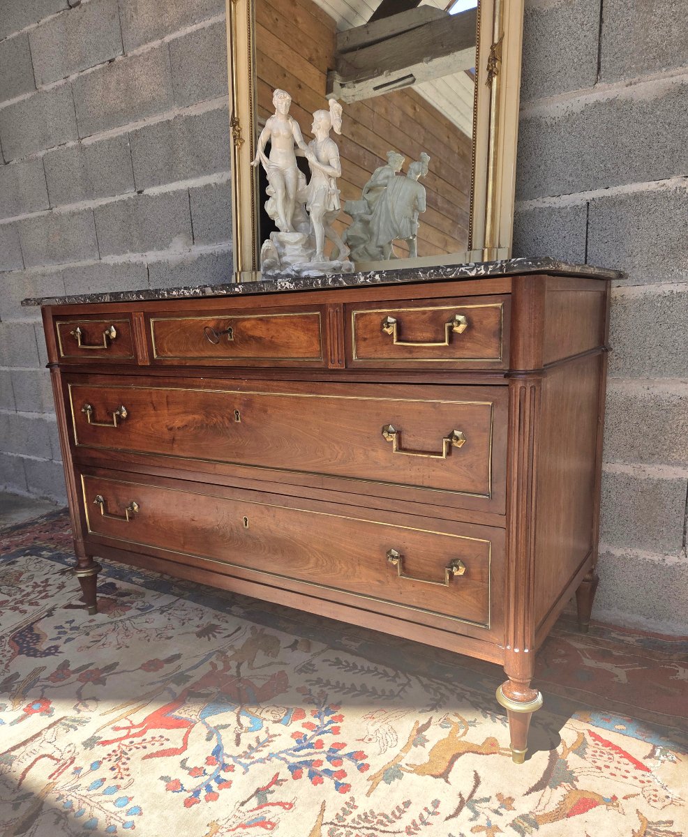 Commode en acajou,  Louis XVI,  d'époque XVIIIe siècle-photo-5