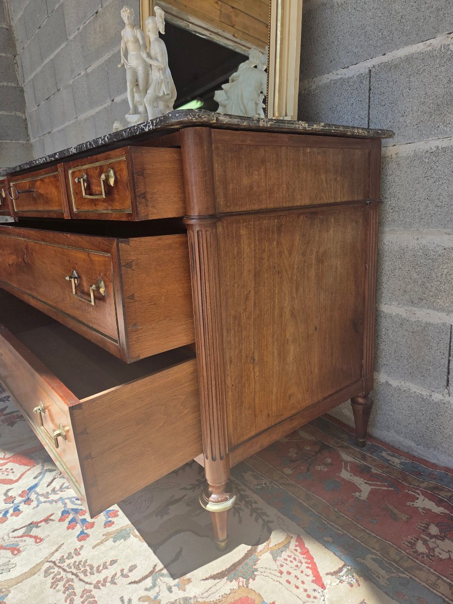 Commode en acajou,  Louis XVI,  d'époque XVIIIe siècle-photo-6