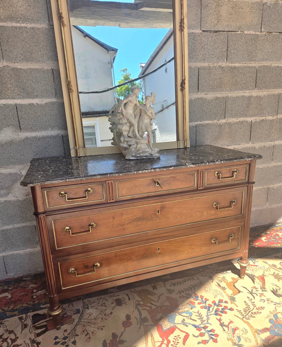 Commode en acajou,  Louis XVI,  d'époque XVIIIe siècle-photo-8