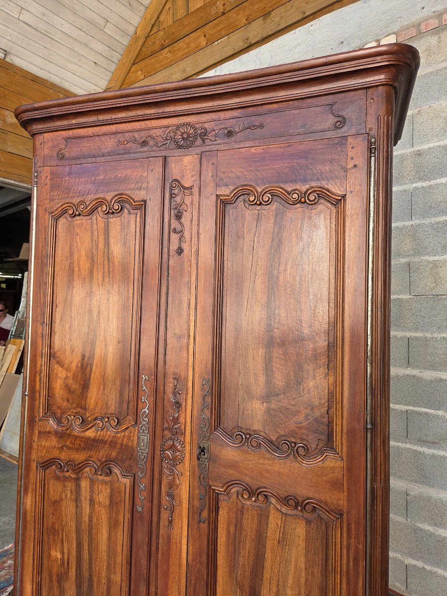 Solid Walnut Cabinet, Louis XV Style, 18th Century-photo-3