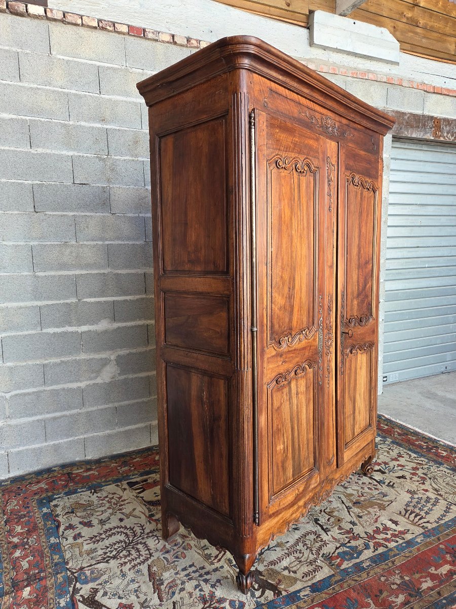 Solid Walnut Cabinet, Louis XV Style, 18th Century-photo-4
