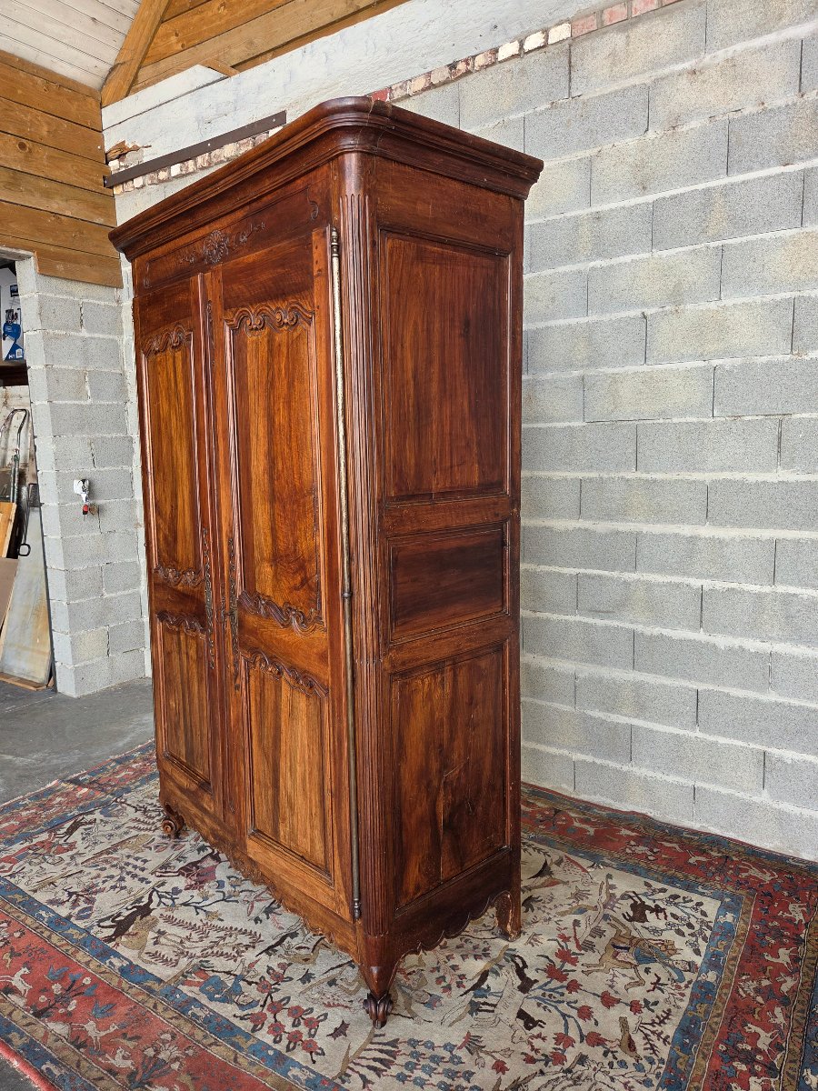 Solid Walnut Cabinet, Louis XV Style, 18th Century-photo-1