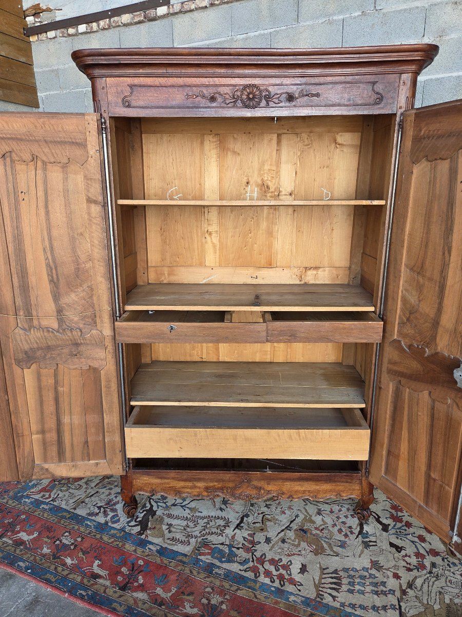 Solid Walnut Cabinet, Louis XV Style, 18th Century-photo-6