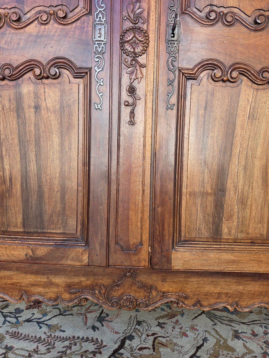 Solid Walnut Cabinet, Louis XV Style, 18th Century-photo-7