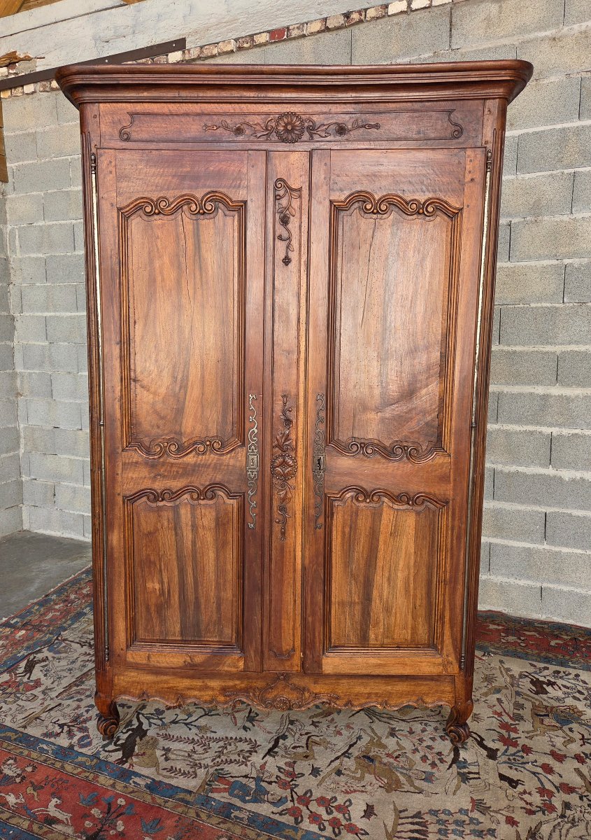 Solid Walnut Cabinet, Louis XV Style, 18th Century