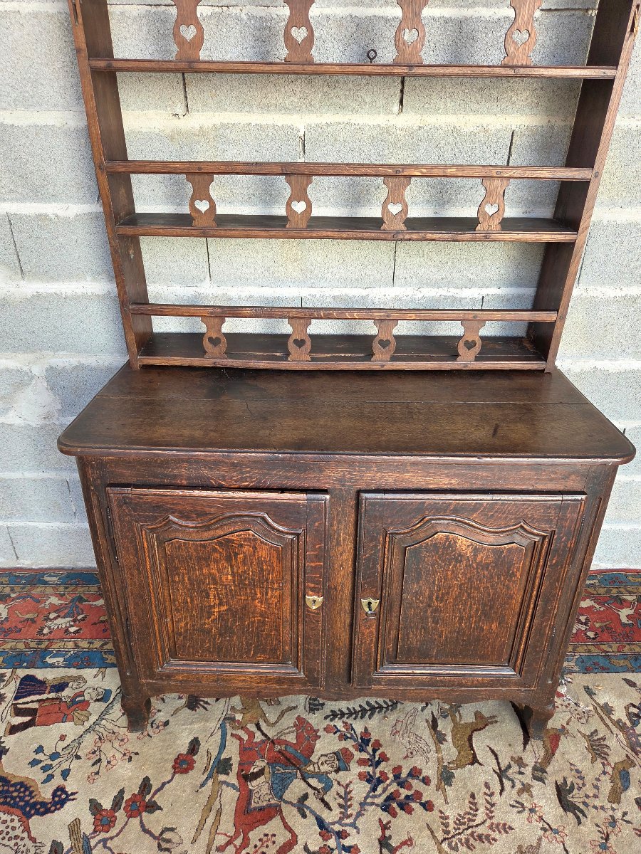 Buffet-coffre, vaisselier en chêne,  Louis XV , d'époque XVIIIe siècle-photo-3