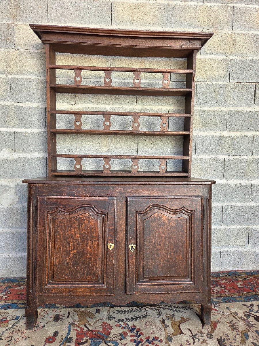 Buffet-coffre, vaisselier en chêne,  Louis XV , d'époque XVIIIe siècle-photo-1