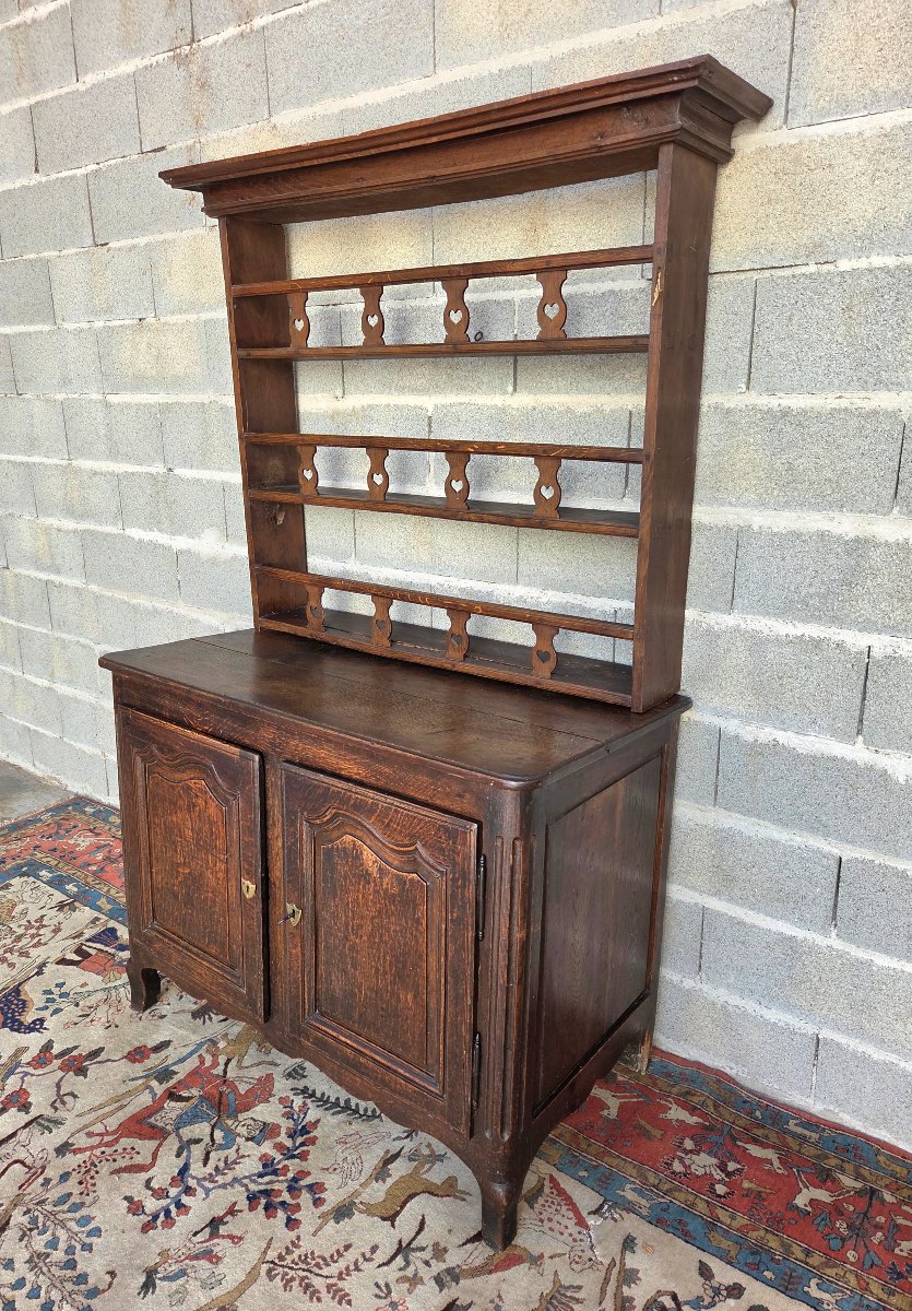 Buffet-coffre, vaisselier en chêne,  Louis XV , d'époque XVIIIe siècle-photo-3