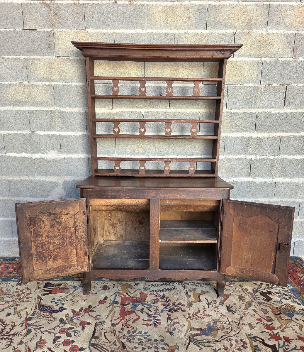 Buffet-coffre, vaisselier en chêne,  Louis XV , d'époque XVIIIe siècle-photo-4