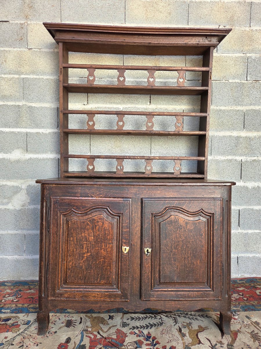 Buffet-coffre, vaisselier en chêne,  Louis XV , d'époque XVIIIe siècle-photo-8