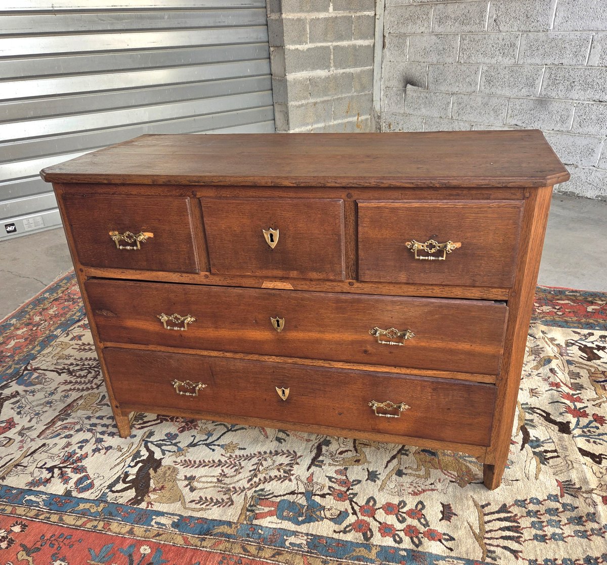 Commode en chêne, régionale, Louis XVI, d'époque XVIIIᵉ Siècle-photo-5