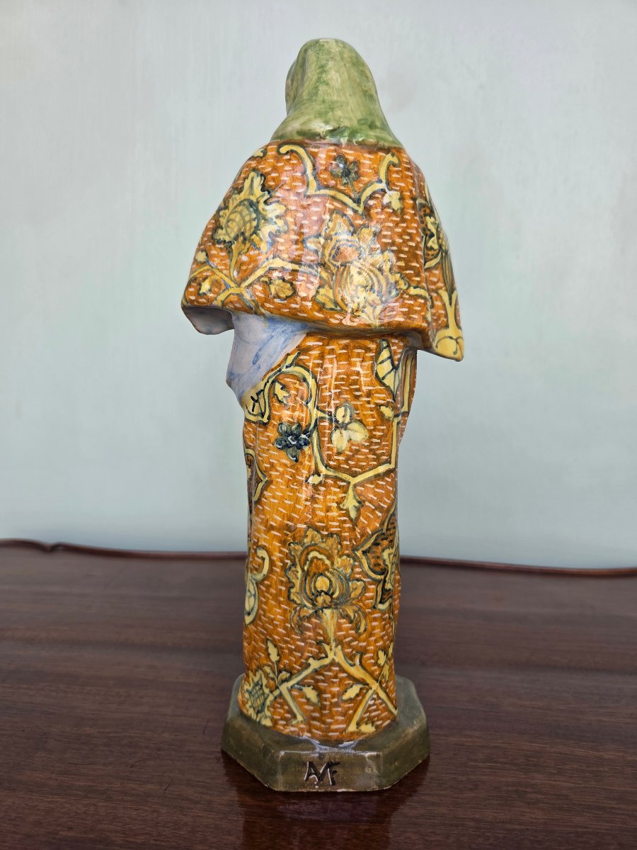 Mater Amabilis,  Vierge en faïence polychrome, d'époque XIXᵉ-photo-1