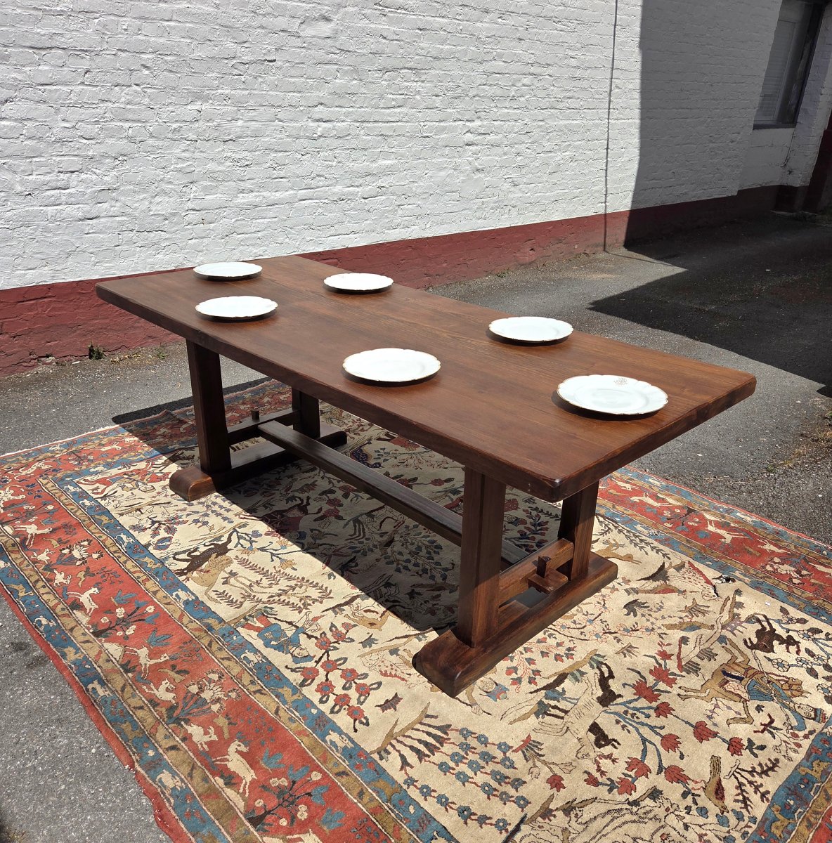 Table de ferme en chêne  "dite Monastère ", Louis XIII, d'époque XXème -photo-4