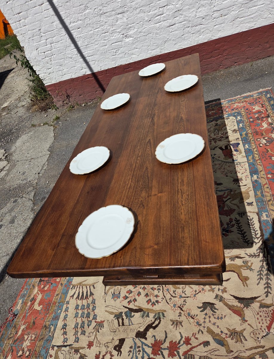 Table de ferme en chêne  "dite Monastère ", Louis XIII, d'époque XXème -photo-1