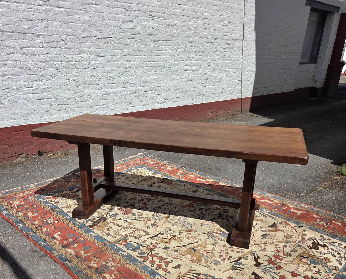 Table de ferme en chêne  "dite Monastère ", Louis XIII, d'époque XXème -photo-2