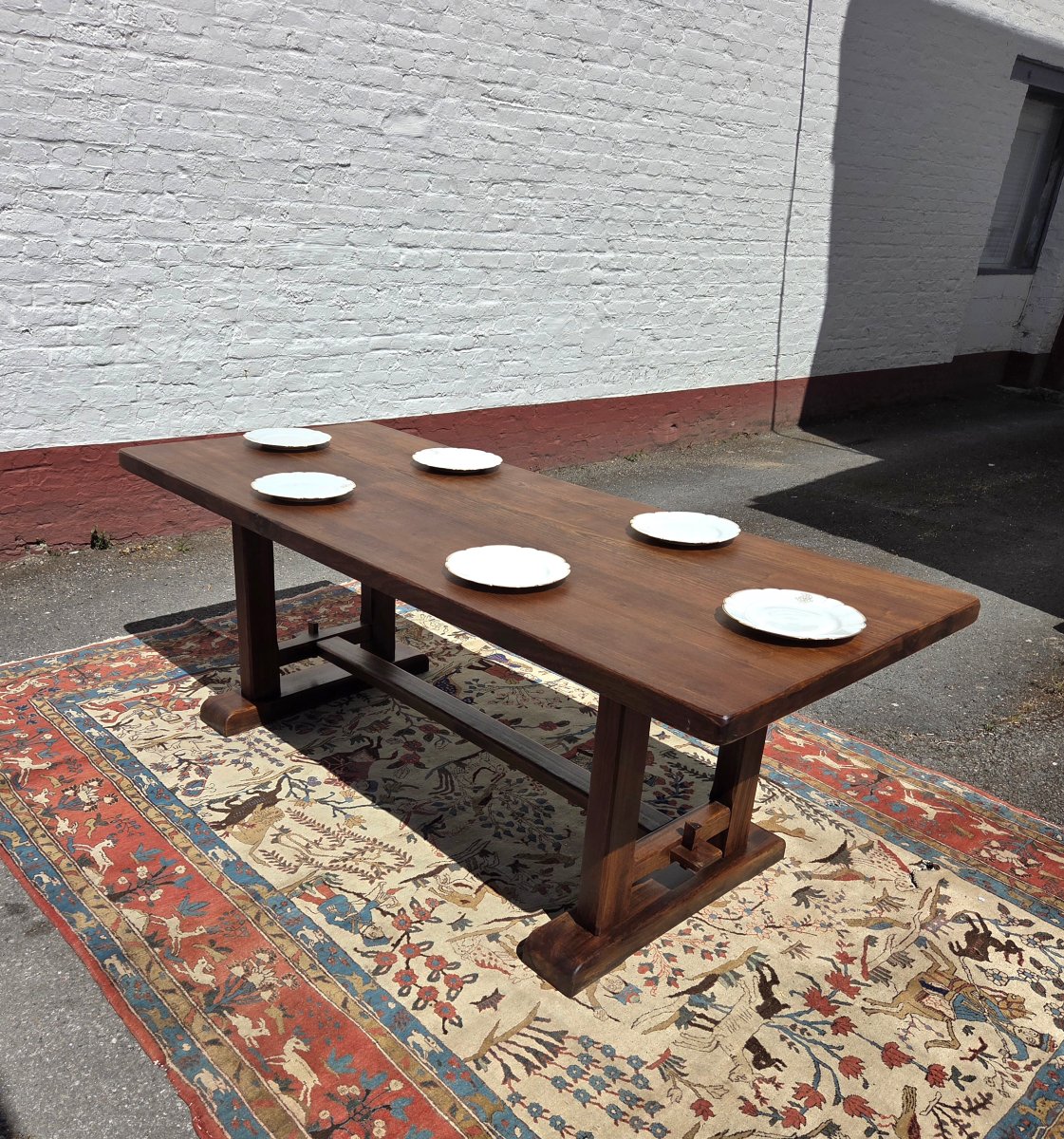 Table de ferme en chêne  "dite Monastère ", Louis XIII, d'époque XXème 