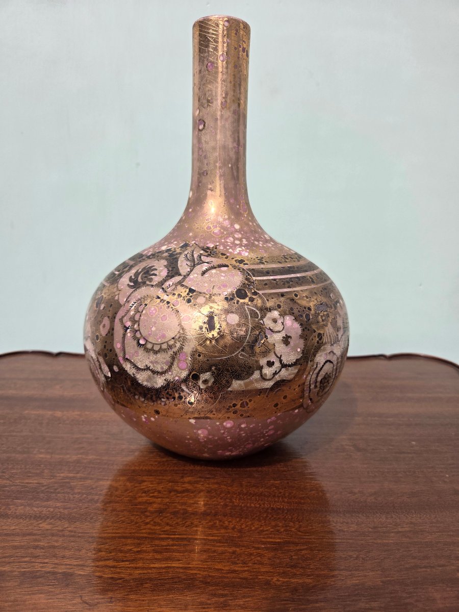 Vase Monacis, Vallauris, décor métallisé, vers 1955-1965. D'époque XXème -photo-3