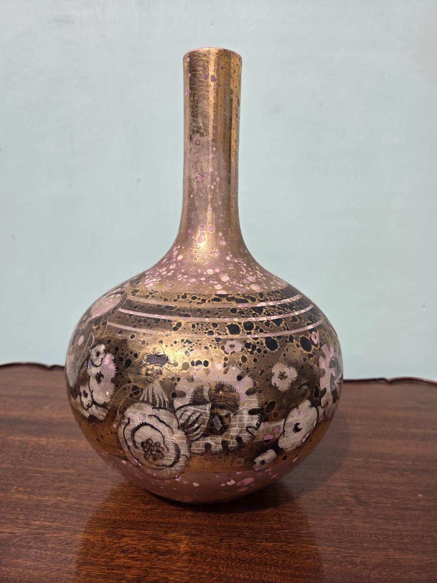 Vase Monacis, Vallauris, décor métallisé, vers 1955-1965. D'époque XXème -photo-4