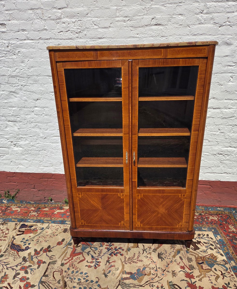 Rosewood Bookcase, Louis XVI Style, Art Deco Period, Circa 1930