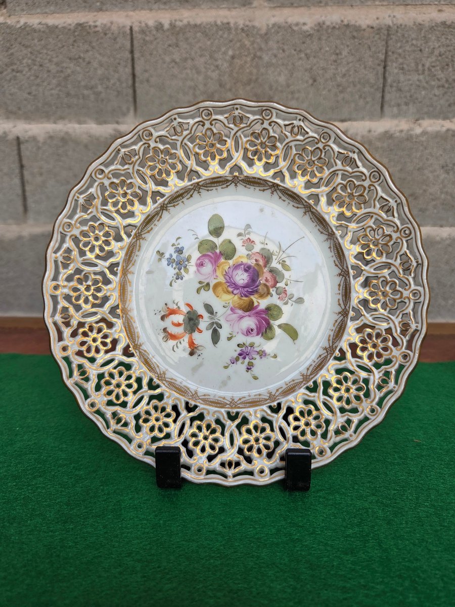 Set Of Four Openwork Dessert Plates Made Of Meissen Porcelain, 20th Century-photo-1