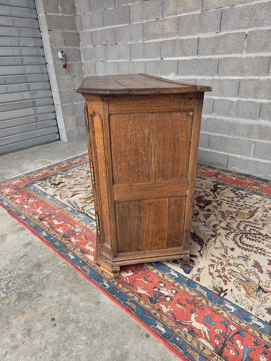 Low Oak Sideboard, Two Drawers, Two Louis XV-style Doors, Late 18th Century -photo-5