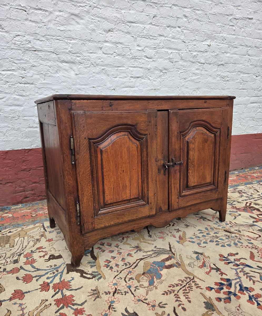 Louis XV-style Low Sideboard In Molded Oak, Dating From The 18th Century-photo-4