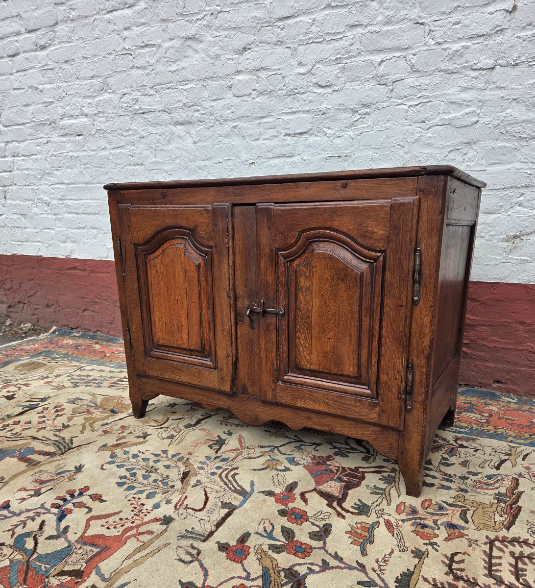 Louis XV-style Low Sideboard In Molded Oak, Dating From The 18th Century-photo-1