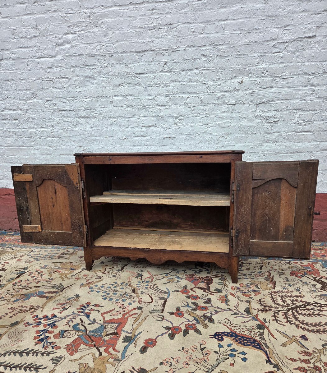 Louis XV-style Low Sideboard In Molded Oak, Dating From The 18th Century-photo-3