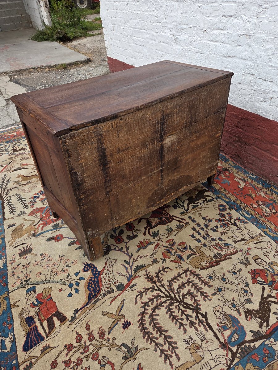 Louis XV-style Low Sideboard In Molded Oak, Dating From The 18th Century-photo-4