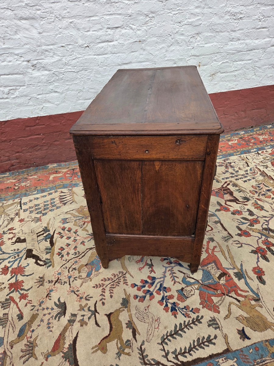 Louis XV-style Low Sideboard In Molded Oak, Dating From The 18th Century-photo-5